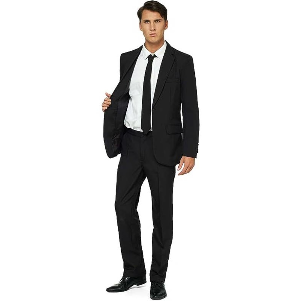 NWT- Unisex Black Suit pants, jacket & tie Mens Small-Woman MED/LG
